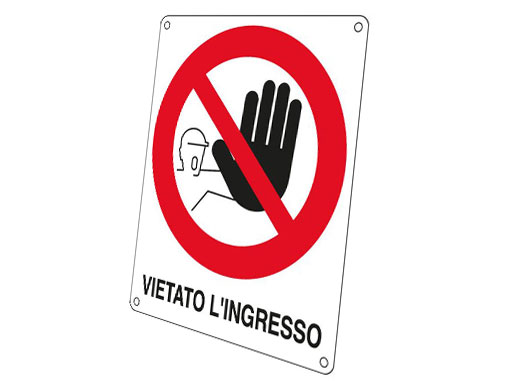 Insegna PVC vietato l'ingresso